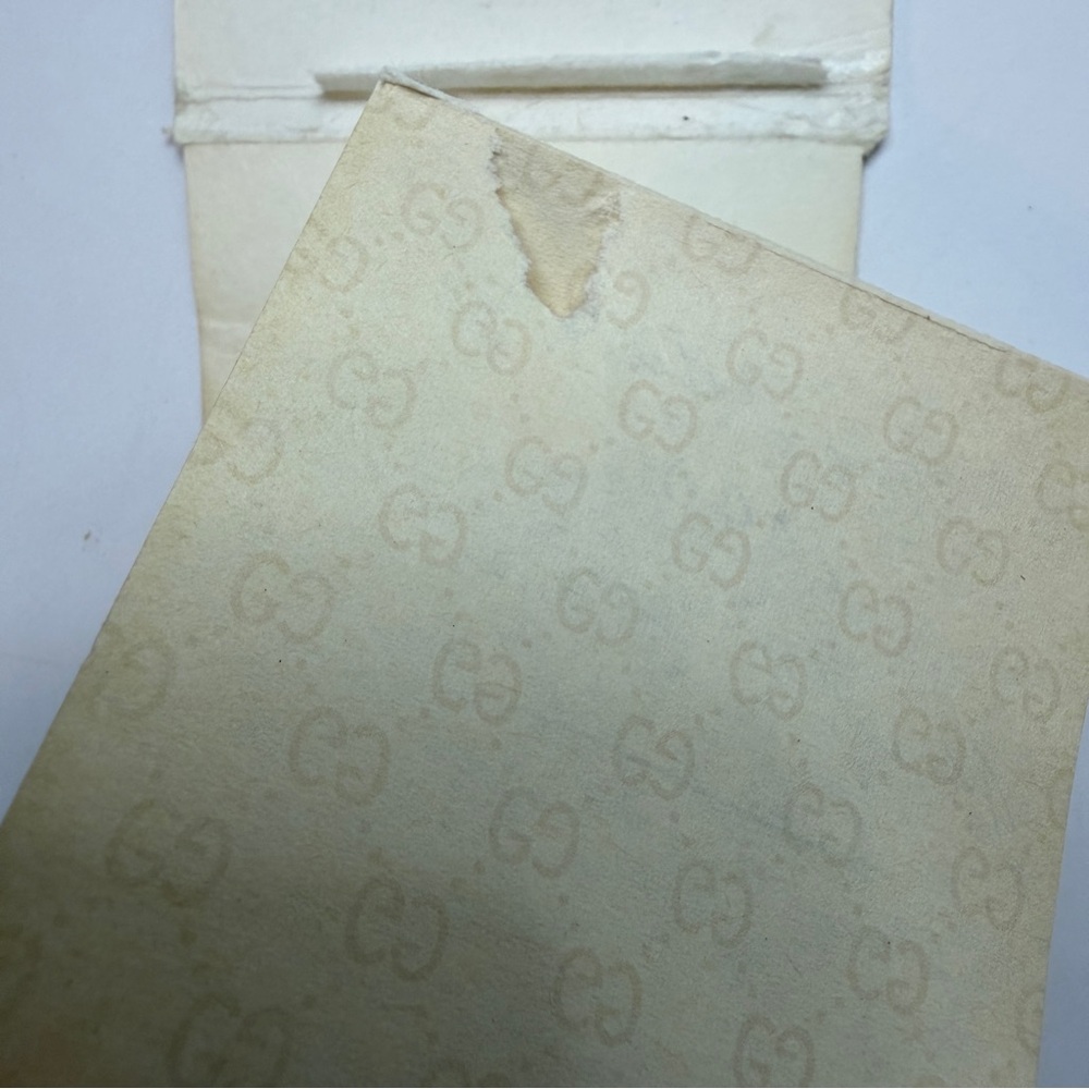 Gucci Small Signature Tan Leather Notepad Case w/ Minimal Paper & No Pen - Picture 12 of 16